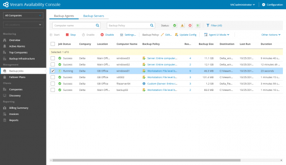 Veeam Availability Console